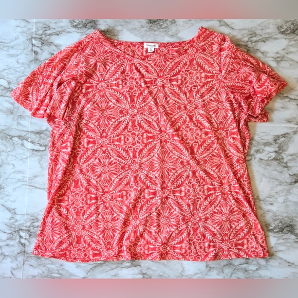 Westport Tops - Westport Women's Red Patterned Blouse